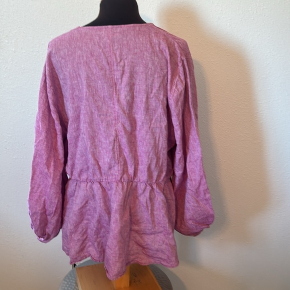 Lane Bryant Crossover Linen/Cotton Top size 20 - Picture 7 of 10